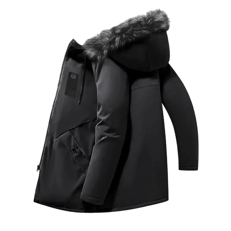 🎯 50% Rabatt + Gratis Versand 🚚 Winddichte, mittellange Parka-Jacke mit Kapuze für Herren