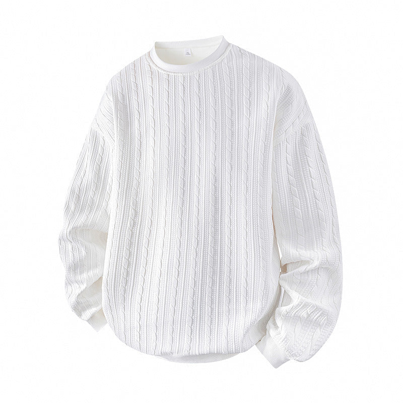 🧣Strickwärme, ideal für Herbst & Winter – Herren Kabelstrick Rundhalspullover ✨