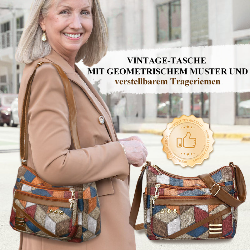 🔥Vintage-Geometrie, auffälliger Stil – Vintage-Tasche mit geometrischem Muster ✨