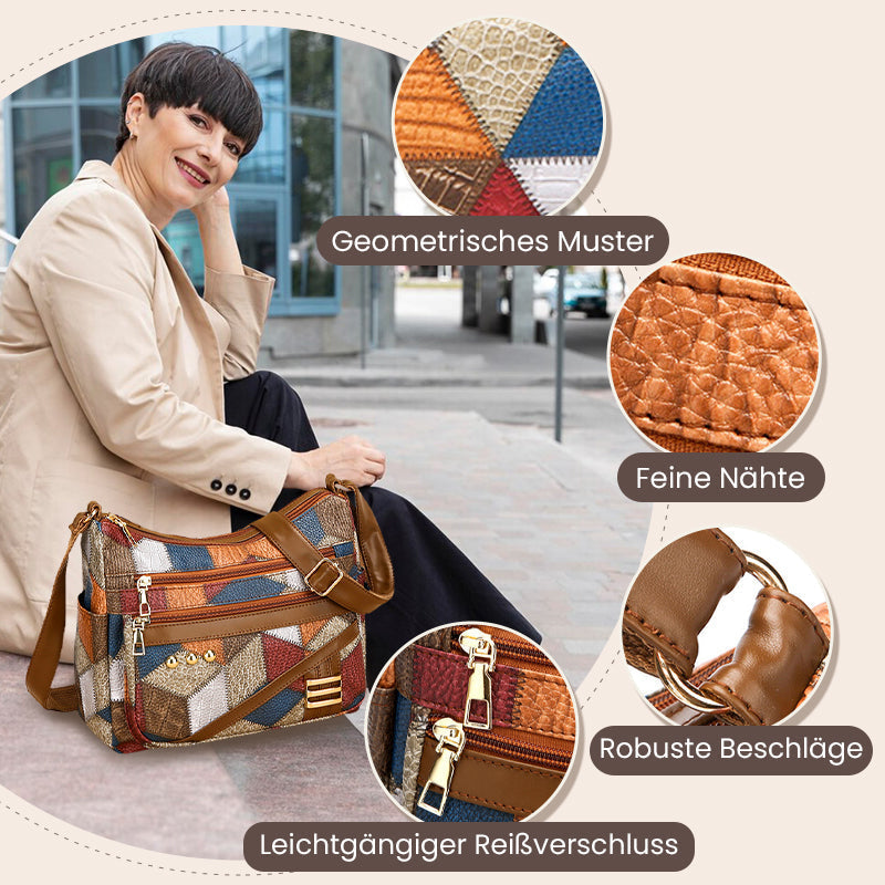 🔥Vintage-Geometrie, auffälliger Stil – Vintage-Tasche mit geometrischem Muster ✨