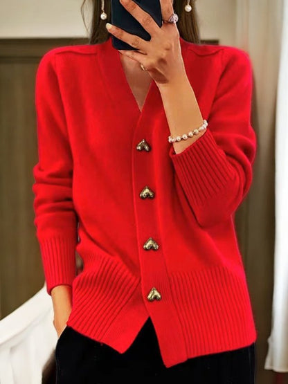 🌸🔥Bestseller | Wärme & Komfort, Herbst- & Winteralltag – Damen Strickjacke mit Knöpfen