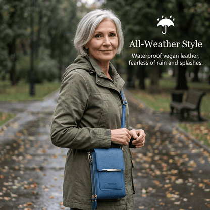 🌧️Wasserabweisend & handgefertigt, 3 Tragevarianten👜 Touchscreen-Crossbody-Tasche – Wasserabweisendes PU-Leder & verstellbarer Gurt, 3 Tragevarianten ✨
