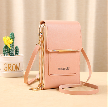 🌧️Wasserabweisend & handgefertigt, 3 Tragevarianten👜 Touchscreen-Crossbody-Tasche – Wasserabweisendes PU-Leder & verstellbarer Gurt, 3 Tragevarianten ✨