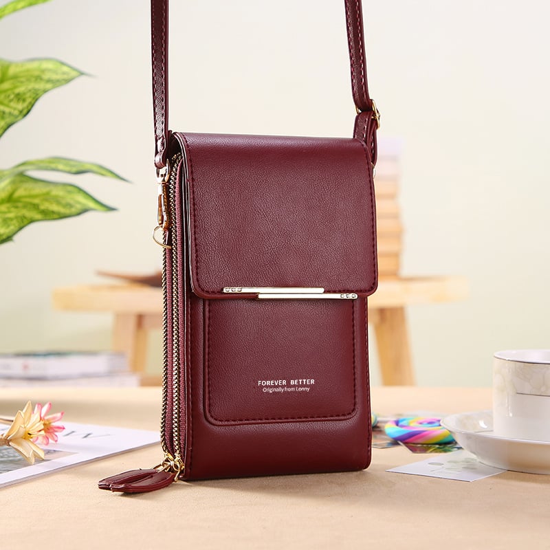 🌧️Wasserabweisend & handgefertigt, 3 Tragevarianten👜 Touchscreen-Crossbody-Tasche – Wasserabweisendes PU-Leder & verstellbarer Gurt, 3 Tragevarianten ✨