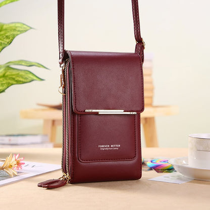 🌧️Wasserabweisend & handgefertigt, 3 Tragevarianten👜 Touchscreen-Crossbody-Tasche – Wasserabweisendes PU-Leder & verstellbarer Gurt, 3 Tragevarianten ✨