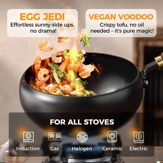 🍳 Ограничена оферта  🔥 Ултра лека, непокрита, дебела чугунена тиган с незалепващо покритие