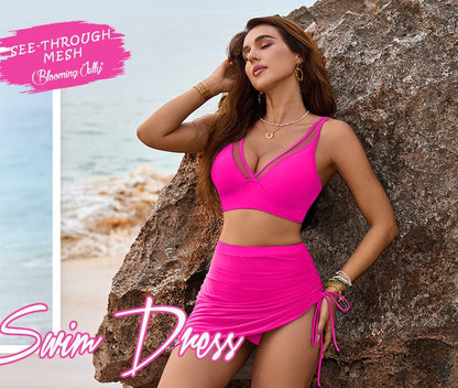 ✨ Последна седмична промоция! 49% отстъпка 🌊 — Комплект бански с висока талия, моделиращ фигурата и с изтъкващ силуета кройка 👙✅ (размери S–XL) 💃