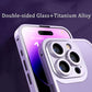 🔧 Професионален калъф с титаниева рамка и двустранно стъкло за iPhone 13/14| Пълна защита от удари, драскотини и пръстни отпечатъци