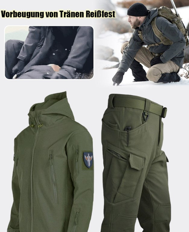 🔥Isoliert & warm, für Winter und Gelände – Taktisches Softshell-Jacken- und Hosen-Set ✨