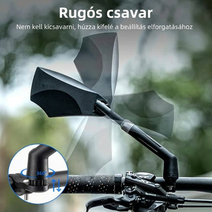 🚲360° Регулируемо Кормилно Огледало за Велосипед 🚴‍♂️✨ | Широкоъгълно, без изкривяване – за планински, шосейни и градски колела
