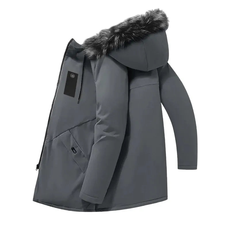 🎯 50% Rabatt + Gratis Versand 🚚 Winddichte, mittellange Parka-Jacke mit Kapuze für Herren
