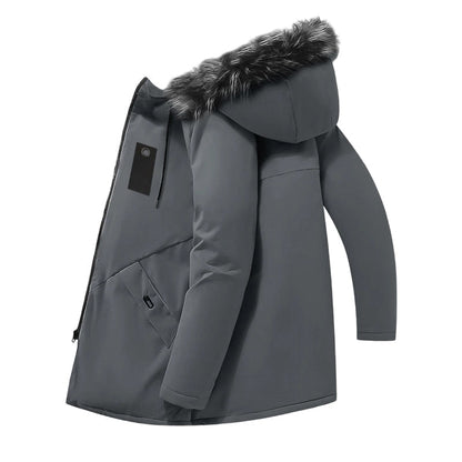 🎯 50% Rabatt + Gratis Versand 🚚 Winddichte, mittellange Parka-Jacke mit Kapuze für Herren