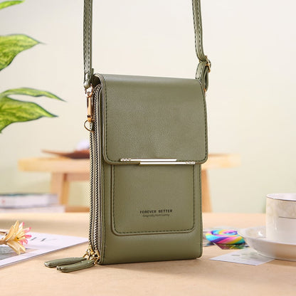 🌧️Wasserabweisend & handgefertigt, 3 Tragevarianten👜 Touchscreen-Crossbody-Tasche – Wasserabweisendes PU-Leder & verstellbarer Gurt, 3 Tragevarianten ✨