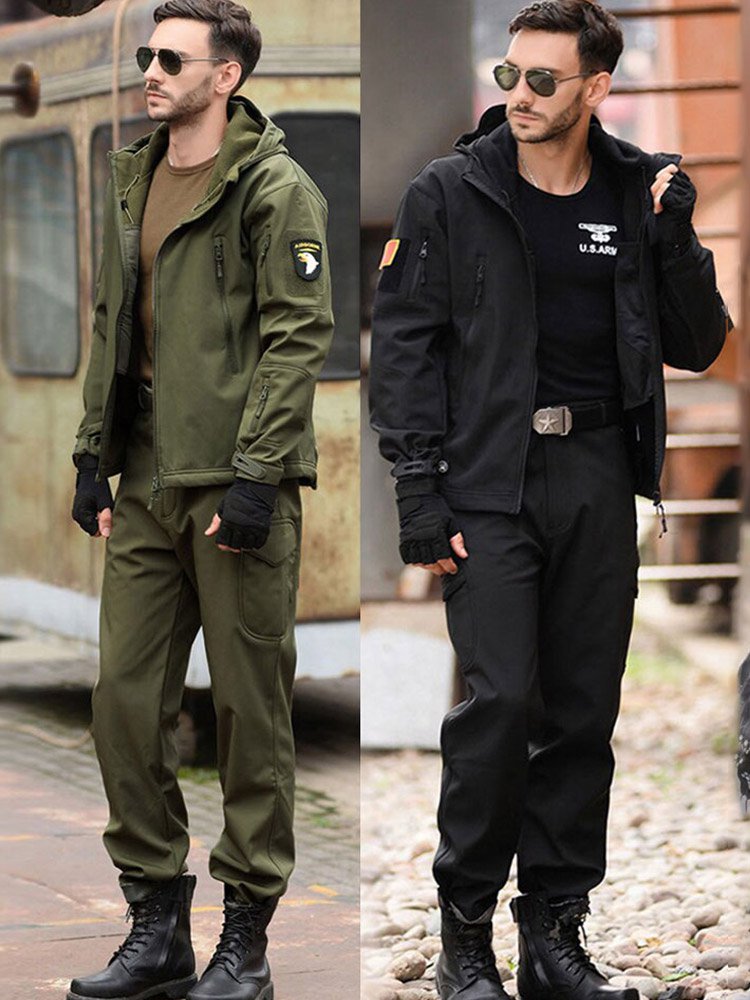 🔥Isoliert & warm, für Winter und Gelände – Taktisches Softshell-Jacken- und Hosen-Set ✨