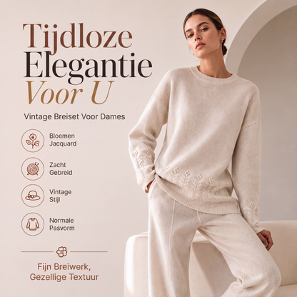 Damen Retro-Strickpullover mit Rundhalsausschnitt in Unifarbe