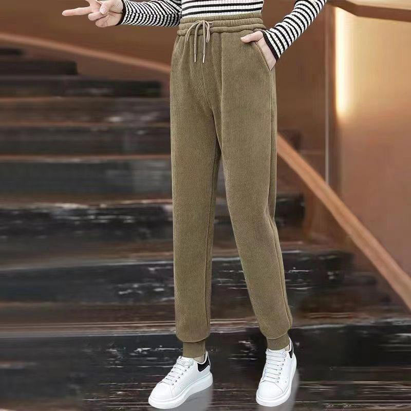 🔥👖Bestseller | Plüsch-Wärme, Winter draußen – Damen Cord-Joggerhose mit Fleece-Futter