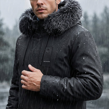 🎯 50% Rabatt + Gratis Versand 🚚 Winddichte, mittellange Parka-Jacke mit Kapuze für Herren