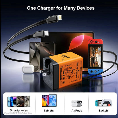 🏆2025 Флаш продажба 50% отстъпка⚡50 000+ ПРОДАДЕНИ!💥🔥W&O 2-в-1 GaN 20W бързо зарядно устройство, най-добрите подаръци