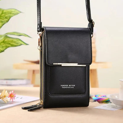 🌧️Wasserabweisend & handgefertigt, 3 Tragevarianten👜 Touchscreen-Crossbody-Tasche – Wasserabweisendes PU-Leder & verstellbarer Gurt, 3 Tragevarianten ✨