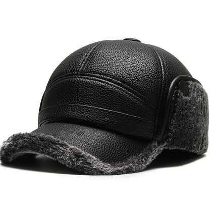 🧢🐂Ohrenschutz, Winter draußen – Männer dicke Ohrenschutz Kunstleder Hut