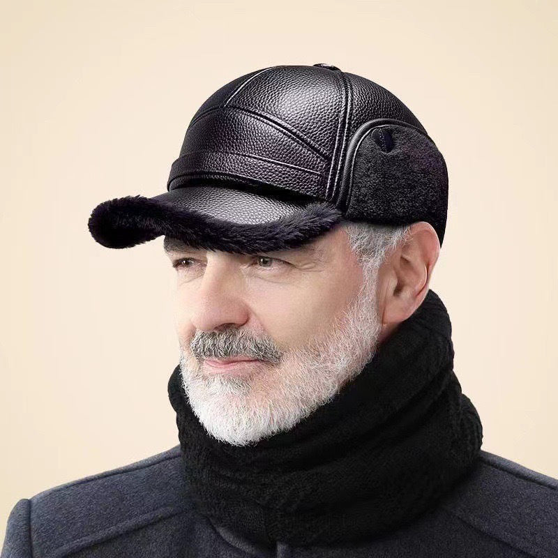 🧢🐂Ohrenschutz, Winter draußen – Männer dicke Ohrenschutz Kunstleder Hut