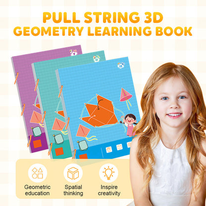 👶✨ Книга за учене на геометрия с 3D модели и шнур за издърпване | Интерактивна образователна книжка – фигури, форми и пространствено мислене за деца 🧠📐