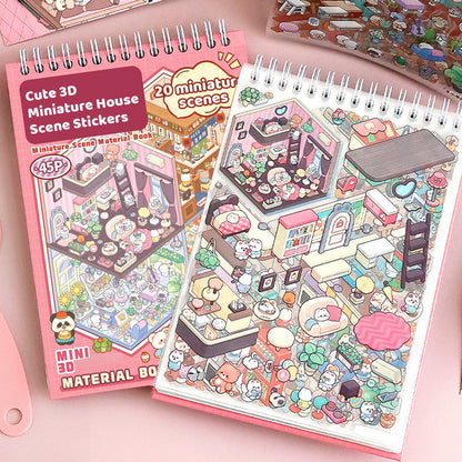 🏡 Сладки 3D миниатюрни стикери с къщни сцени | Декор за дневник, телефон и лаптоп! 📱
