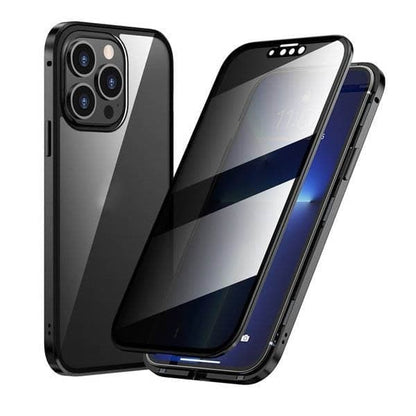 💎 iPhone Case Magnet King – Apple Peep Proof двустранно стъклено и метален защитен калъф
