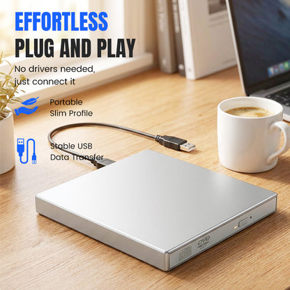 💿⚡ Високоскоростен USB 3.0 външен CD/DVD диск – бърз трансфер на данни и записване на дискове