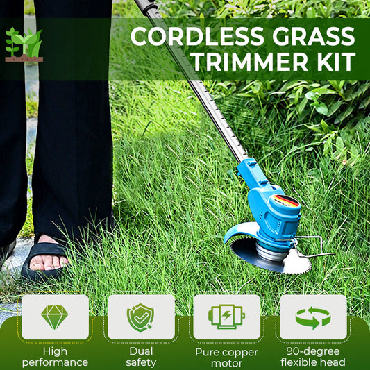 🌿 Многофункционален комплект за подрязване на трева без кабел | 3-в-1 кантираща машина, моторна косачка и косачка за трева – включена батерия 21 V 🔋