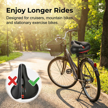 🚴‍♂️ Ергономична дишаща седалка за велосипед с мемори пяна | Дизайн за облекчаване на налягането – удобна за дълги пътувания, градски и планински велосипеди 🔧