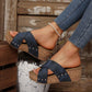 👡 Women's Fashion Cross Strap Thick Wedge Heel Sandals | Chunky Espadrille Wedge, Ankle Buckle – Stylish & Comfortable for Summer ☀️