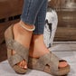 👡 Women's Fashion Cross Strap Thick Wedge Heel Sandals | Chunky Espadrille Wedge, Ankle Buckle – Stylish & Comfortable for Summer ☀️
