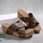 👡 Women's Fashion Cross Strap Thick Wedge Heel Sandals | Chunky Espadrille Wedge, Ankle Buckle – Stylish & Comfortable for Summer ☀️