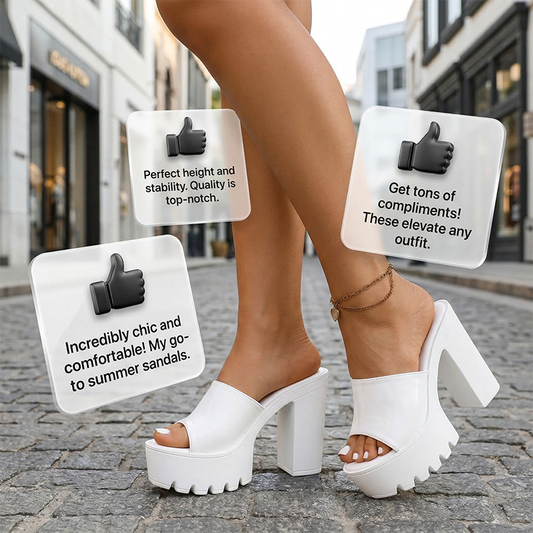 Slip-On Open Toe Lug Sole Sandals