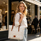 👜 Елегантна чанта-тоут с дантела | Голям капацитет, за лаптоп, ежедневна – Наложен платеж ✨