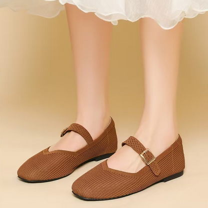 👡 Дишащи балетни пантофки с квадратен нос | Меки, с мека подплата, с противоплъзгащо покритие – Плащане при доставка ✨