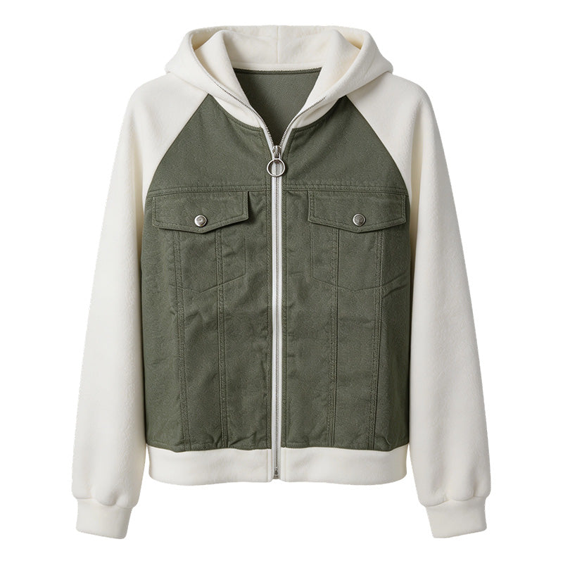 ⭐🧥Beliebt | Schmeichelnde Passform, vielseitig für jeden Tag – Damen Denim Patchwork Jacke
