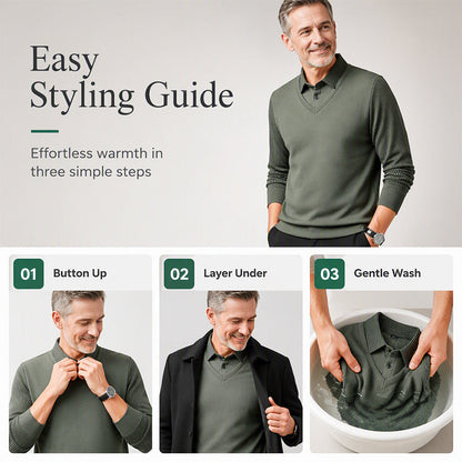 🔥👕Bestseller | Hochdichtes Fleece, wärmespeichernd – Herren Thermo-Oberteil mit Fleece-Futter