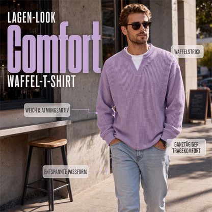 🥳💞 Über 48.000 Stück verkauft!👉👕 Bestseller-Aktion: Herren-Waffelstrickpullover mit Henley-Ausschnitt – Strukturierte Oberfläche, weicher Komfort & vielseitiger Alltagsstil 👕