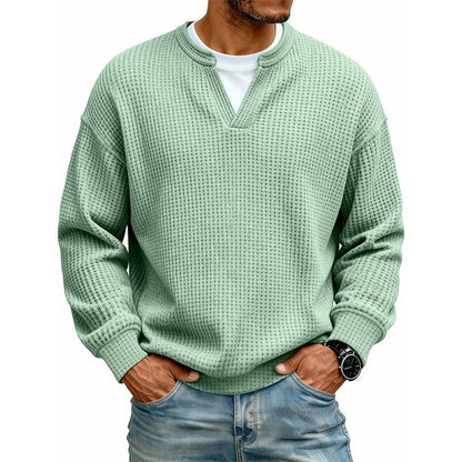 🥳💞 Über 48.000 Stück verkauft!👉👕 Bestseller-Aktion: Herren-Waffelstrickpullover mit Henley-Ausschnitt – Strukturierte Oberfläche, weicher Komfort & vielseitiger Alltagsstil 👕