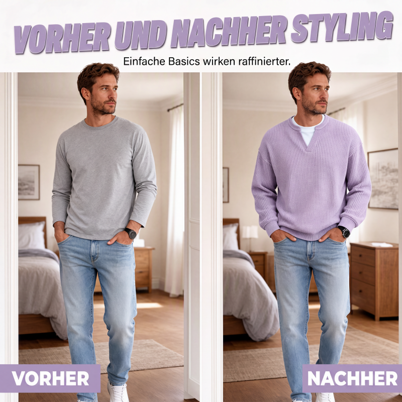 🥳💞 Über 48.000 Stück verkauft!👉👕 Bestseller-Aktion: Herren-Waffelstrickpullover mit Henley-Ausschnitt – Strukturierte Oberfläche, weicher Komfort & vielseitiger Alltagsstil 👕
