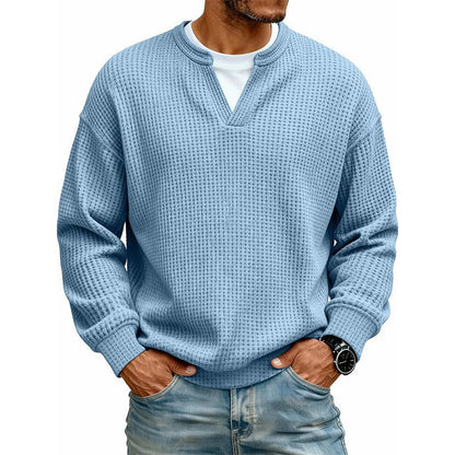 🥳💞 Über 48.000 Stück verkauft!👉👕 Bestseller-Aktion: Herren-Waffelstrickpullover mit Henley-Ausschnitt – Strukturierte Oberfläche, weicher Komfort & vielseitiger Alltagsstil 👕