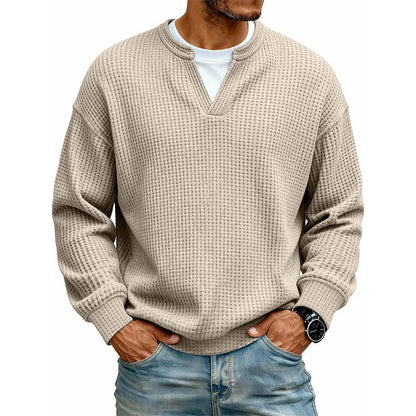 🥳💞 Über 48.000 Stück verkauft!👉👕 Bestseller-Aktion: Herren-Waffelstrickpullover mit Henley-Ausschnitt – Strukturierte Oberfläche, weicher Komfort & vielseitiger Alltagsstil 👕
