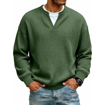 🥳💞 Über 48.000 Stück verkauft!👉👕 Bestseller-Aktion: Herren-Waffelstrickpullover mit Henley-Ausschnitt – Strukturierte Oberfläche, weicher Komfort & vielseitiger Alltagsstil 👕