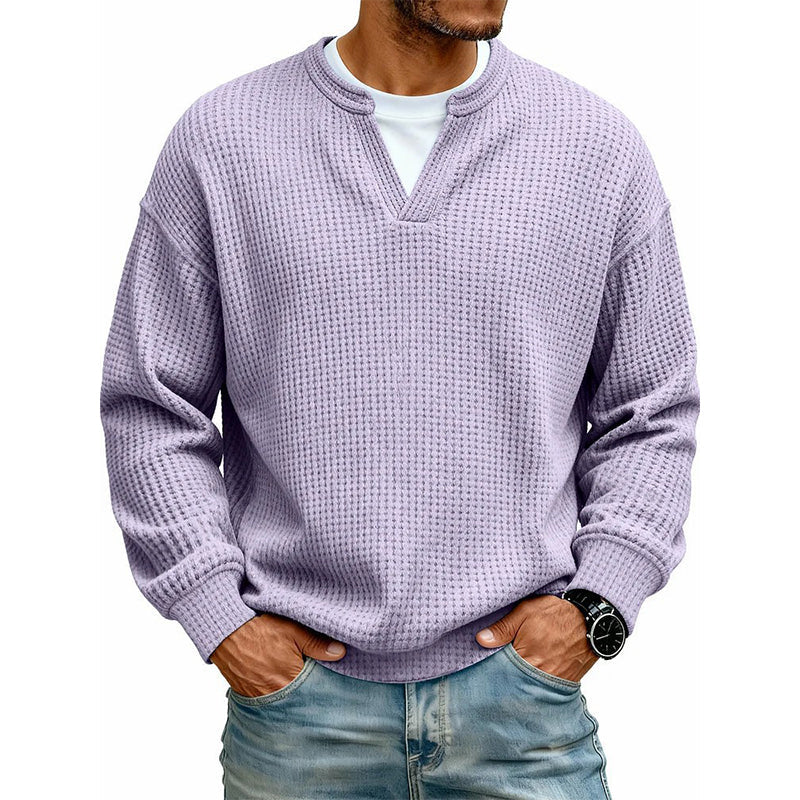 🥳💞 Über 48.000 Stück verkauft!👉👕 Bestseller-Aktion: Herren-Waffelstrickpullover mit Henley-Ausschnitt – Strukturierte Oberfläche, weicher Komfort & vielseitiger Alltagsstil 👕