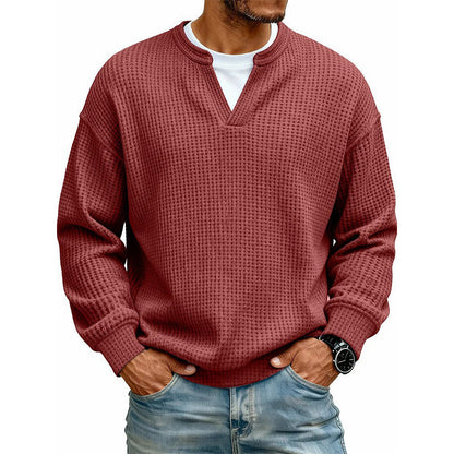 🥳💞 Über 48.000 Stück verkauft!👉👕 Bestseller-Aktion: Herren-Waffelstrickpullover mit Henley-Ausschnitt – Strukturierte Oberfläche, weicher Komfort & vielseitiger Alltagsstil 👕