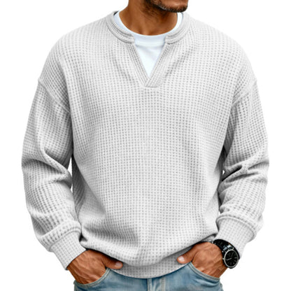 🥳💞 Über 48.000 Stück verkauft!👉👕 Bestseller-Aktion: Herren-Waffelstrickpullover mit Henley-Ausschnitt – Strukturierte Oberfläche, weicher Komfort & vielseitiger Alltagsstil 👕