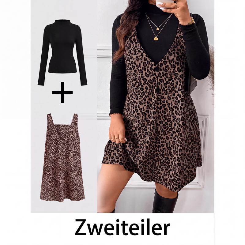 🎉Geschichtetes Design, schmeichelnd – Leoparden-Set für Damen ✨