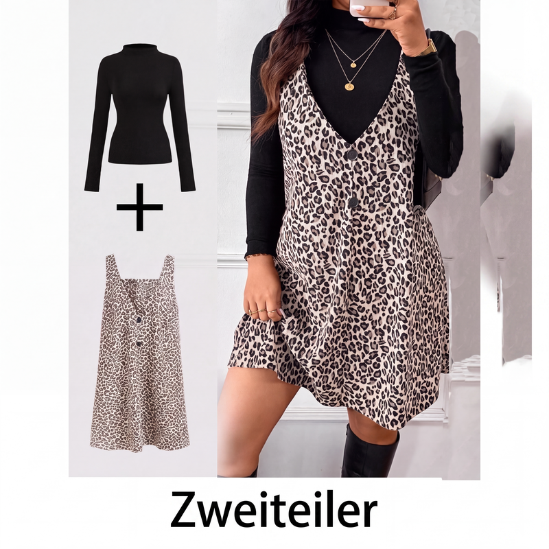 🎉Geschichtetes Design, schmeichelnd – Leoparden-Set für Damen ✨
